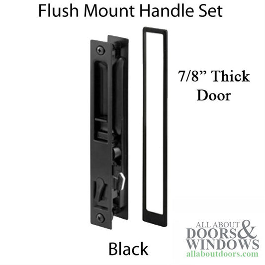 Handle Set, Flush Type 6-5/8, w/ NO Handle - Black