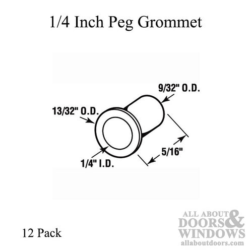 1/4 Inch Peg Grommet - 12 Pack - 1/4 Inch Peg Grommet - 12 Pack