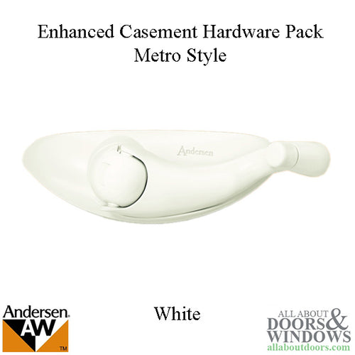 Andersen Enhanced Casement Hardware Pack - Metro Style - White - Andersen Enhanced Casement Hardware Pack - Metro Style - White