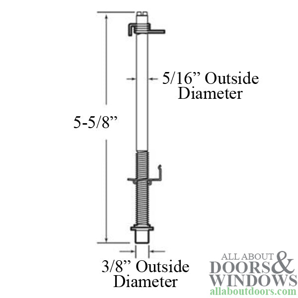 Slimfold Bottom Threaded Pivot Rod 5/16 diameter Pin - Slimfold Bottom Threaded Pivot Rod 5/16 diameter Pin