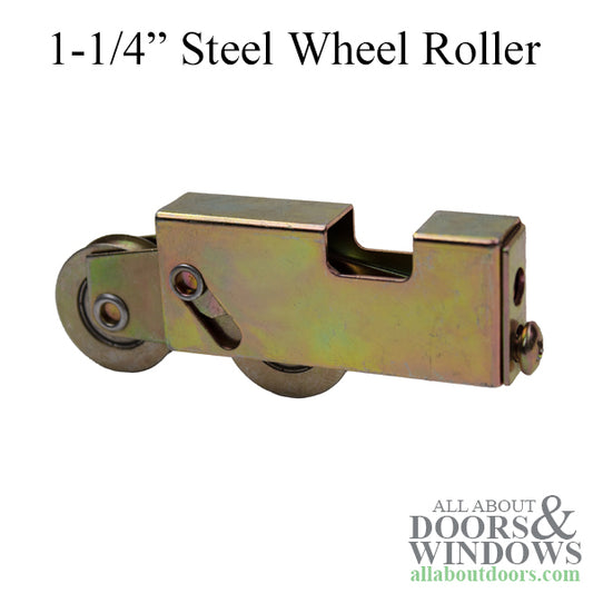 Sliding Patio Door Roller 1.25 Inch Steel Wheel Open Top Steel Housing