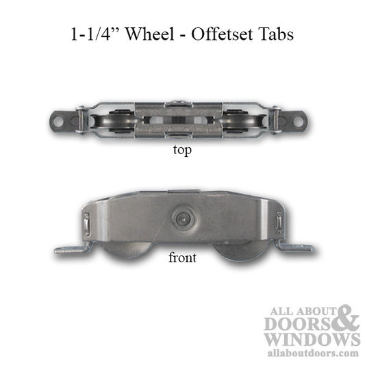 Tandem Roller, 1-1/4 inch Steel Wheel  OFFSET TAB