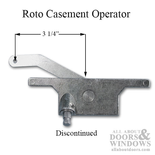 Roto Casement Operator, 3-1/4" arm, Hex Spline, Right Hand