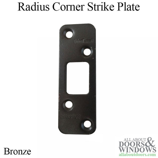 Radius Corner Strike Plate, Deadbolt, 1/4" Radius Corner - Bronze