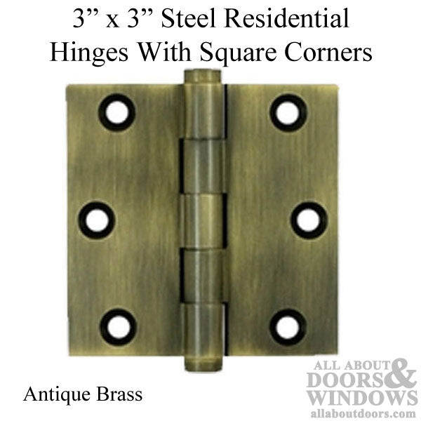 Residential Door Hinges Square Corners Steel Pair - Residential Door Hinges Square Corners Steel Pair