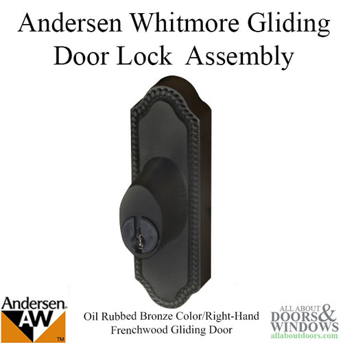 Andersen Window - Frenchwood Gliding Door - Keyed Lock - RH - Oil Rubbed Bronze - Andersen Window - Frenchwood Gliding Door - Keyed Lock - RH - Oil Rubbed Bronze