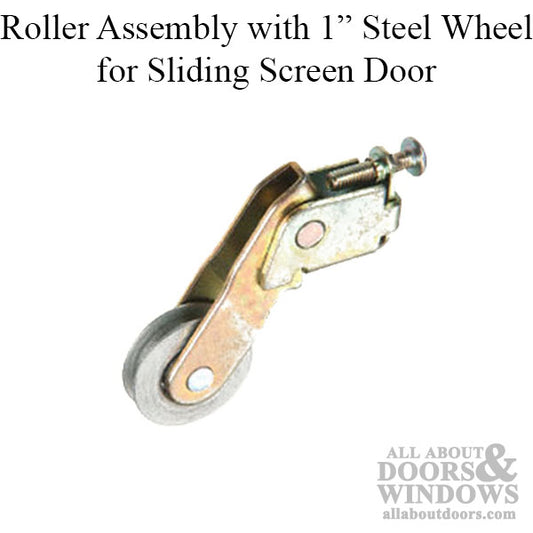 Roller Assembly with 1 Inch Steel Wheel for Sliding Screen Door