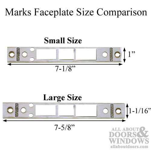 Marks Mortise Lock Face Plate Only for 8000 and 9000 Series - Marks Mortise Lock Face Plate Only for 8000 and 9000 Series
