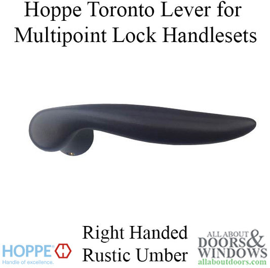 Toronto Lever Handle for Right Handed Multipoint Lock Handlesets - Rustic Umber