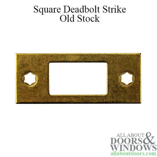 Square Strike Plate, Polished Brass - Old Stock