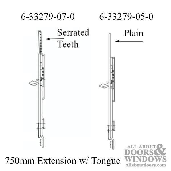 Tripact 750mm Extension with Tongue Locking Point - Silver - Tripact 750mm Extension with Tongue Locking Point - Silver