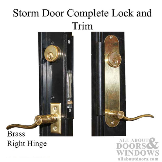 Adams Rite Steel Security Ornamental Storm Door Complete Mortise Lock and Trim Right Hinge