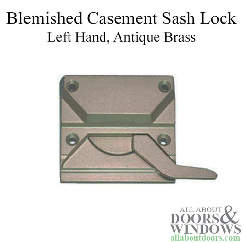 Blemished Casement 4-hole Sash Lock, Left - Antique Brass - Blemished Casement 4-hole Sash Lock, Left - Antique Brass