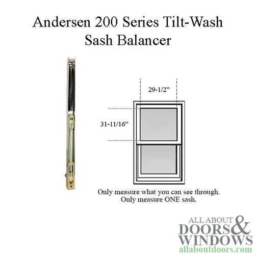 Andersen 200 Series Tilt-Wash Double Hung Sash Balancer - M1160 - Andersen 200 Series Tilt-Wash Double Hung Sash Balancer - M1160