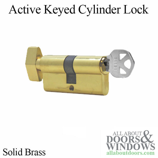 Active Keyed Cylinder Lock - Sliding Patio Door, Schlage - Solid Brass