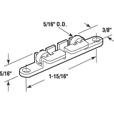 Roller Assembly (Flat) - Sliding Windows, Nylon / Steel - Roller Assembly (Flat) - Sliding Windows, Nylon / Steel