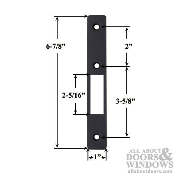 Left Hand Small Hole Hookbolt Face Plate, Bevel - Choose Color - Left Hand Small Hole Hookbolt Face Plate, Bevel - Choose Color