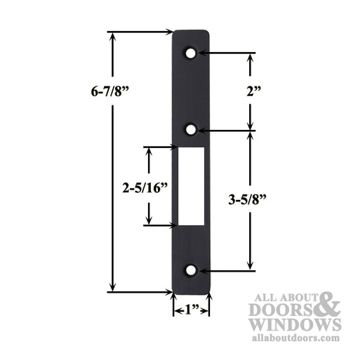 Left Hand Small Hole Hookbolt Face Plate, Bevel - Choose Color - Left Hand Small Hole Hookbolt Face Plate, Bevel - Choose Color