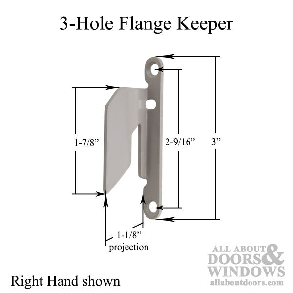 3-Hole Flange Keeper - Left Hand - 3-Hole Flange Keeper - Left Hand