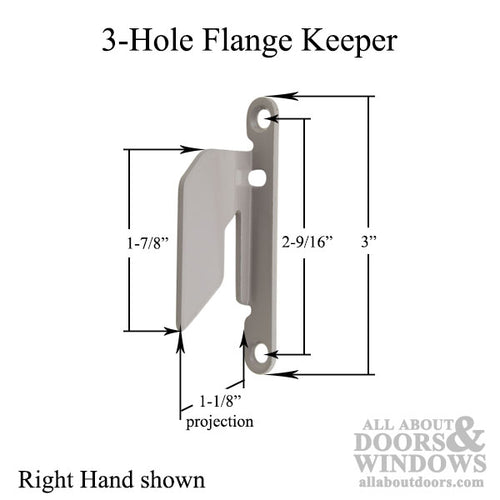 3-Hole Flange Keeper - Left Hand - 3-Hole Flange Keeper - Left Hand