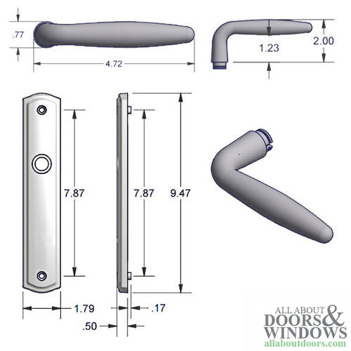 Active Keyed Handle Set 800C - for Multipoint Locks - Zinc Material - Dark Oil Rubbed Bronze - Active Keyed Handle Set 800C - for Multipoint Locks - Zinc Material - Dark Oil Rubbed Bronze