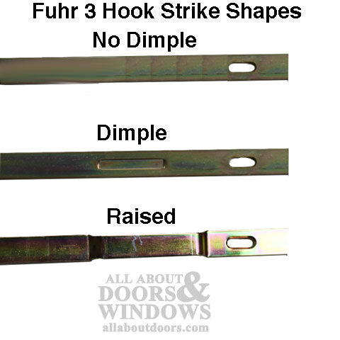 Fuhr Sliding door Strike Plate, 16mm Flat Square ends W/ dimple- YDI Yellow DiChromate - Fuhr Sliding door Strike Plate, 16mm Flat Square ends W/ dimple- YDI Yellow DiChromate