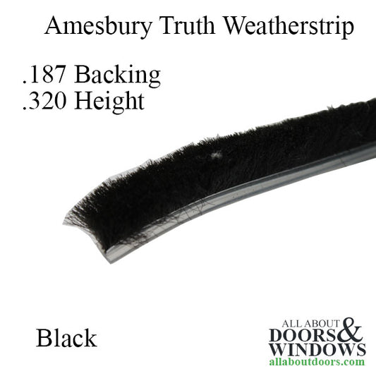Amesbury Truth Weatherstrip For Door and Window .187 Inch Backing .320 Inch Pile