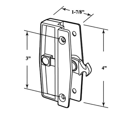 Non-Handed Plastic Latch & Pull Handle Set with Security Lock for Sliding Screen Door - Black - Non-Handed Plastic Latch & Pull Handle Set with Security Lock for Sliding Screen Door - Black