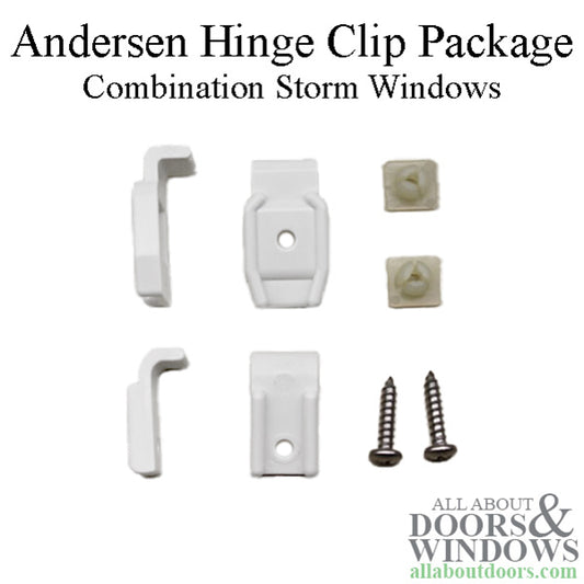 Andersen Hinge Clip Package For Narroline Woodwright Tilt-Wash Combination Storm Windows White