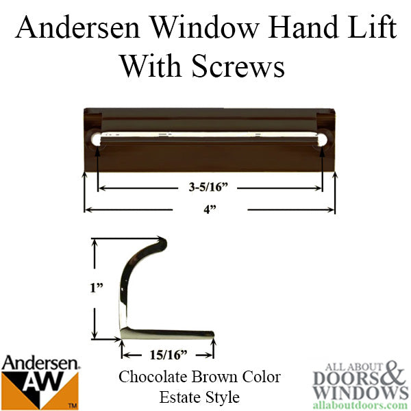 Andersen Estate Hand Lift, Tilt-Wash (DC) and Tilt-Wash (TW) Windows - Chocolate Brown - Andersen Estate Hand Lift, Tilt-Wash (DC) and Tilt-Wash (TW) Windows - Chocolate Brown