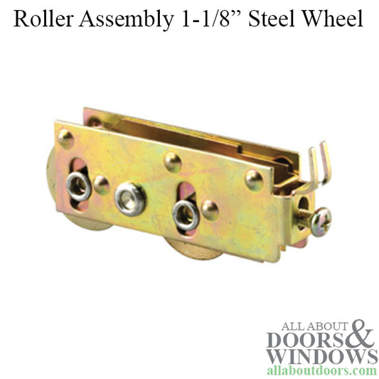 Sliding Patio Door Tandem Roller Dual Wheel 1.125 Inch Steel Ball Bearing Wheel Diameter