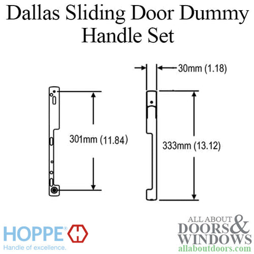 HOPPE Dallas Series Sliding Door Handle Set for HLS9000 Multipoint Locking System Dummy Right Hand Black - HOPPE Dallas Series Sliding Door Handle Set for HLS9000 Multipoint Locking System Dummy Right Hand Black