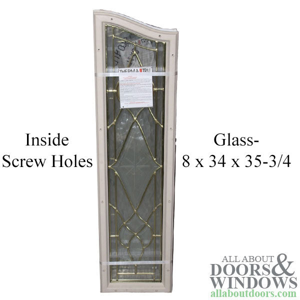 Leaded Glass Sidelite or Door insert 8 x 34 x 35-3/4,  Left or Right Handed - Leaded Glass Sidelite or Door insert 8 x 34 x 35-3/4,  Left or Right Handed