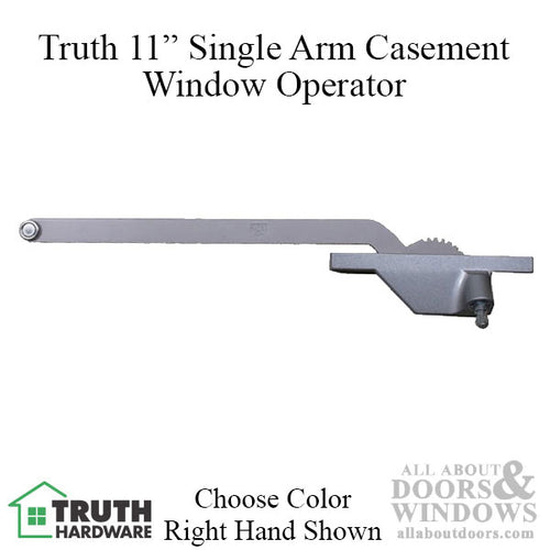 Truth 11 inch Single Arm Casement Operator, Right Hand, Face Mount - Choose Color - Truth 11 inch Single Arm Casement Operator, Right Hand, Face Mount - Choose Color