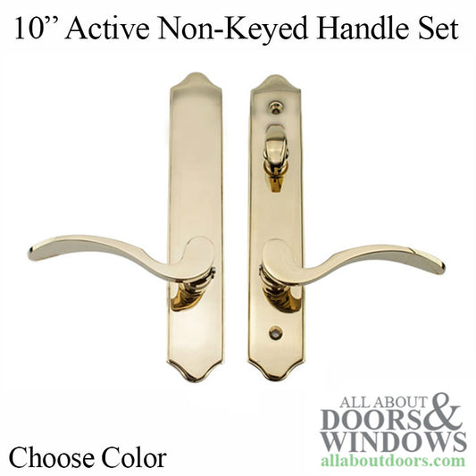 Elegance 10'' Arch Active Non-Keyed Handle Hardware for Hinged Door - Choose Color