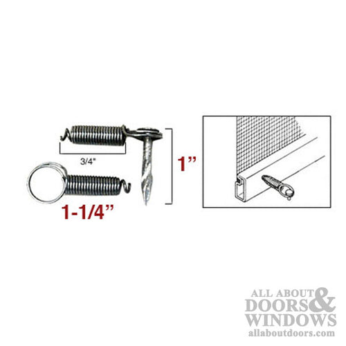 Window Screen Spring Latch, 1-1/4 Inches, Steel - 6 Pack - Window Screen Spring Latch, 1-1/4 Inches, Steel - 6 Pack