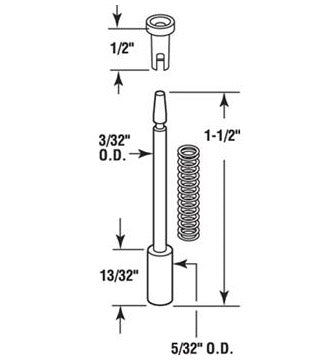 Plunger Pin, Nylon, 1-1/2 inch Long - 6 pack - Plunger Pin, Nylon, 1-1/2 inch Long - 6 pack