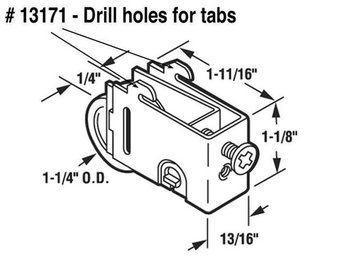 Smith Cary Roller Assembly for Sliding Glass Door 1.25 Inch Steel Wheel Diameter - Smith Cary Roller Assembly for Sliding Glass Door 1.25 Inch Steel Wheel Diameter