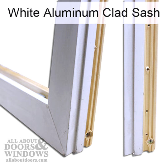 20" Width: Shelter white clad wood casement sash Stiles & Rails, 20 Series - NO glass