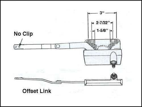 Weathershield Operator, Offset Link, Split Arm, RH Gold - Weathershield Operator, Offset Link, Split Arm, RH Gold