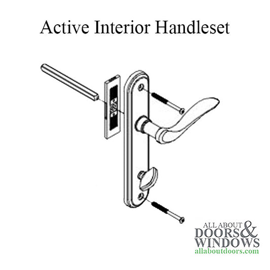 Active Interior Thumb Cambridge Handle, Left Hand multipoint lock trim - Almond Frost