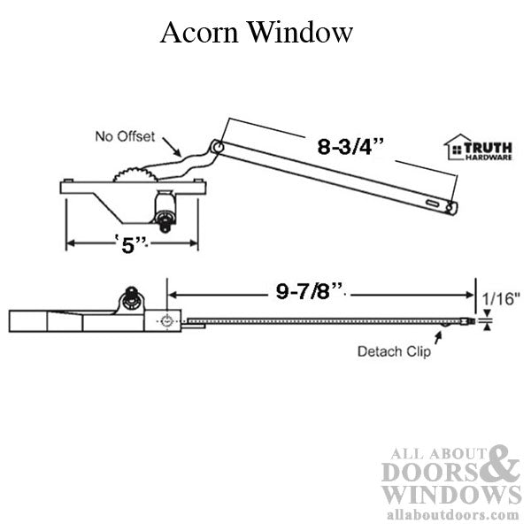 Dyad Operator, Rear Mount, 5 inch hole spacing, 9-7/8 Reach, RH - Dyad Operator, Rear Mount, 5 inch hole spacing, 9-7/8 Reach, RH