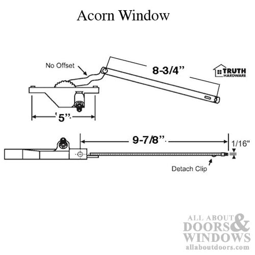 Dyad Operator, Rear Mount, 5 inch hole spacing, 9-7/8 Reach, RH - Dyad Operator, Rear Mount, 5 inch hole spacing, 9-7/8 Reach, RH