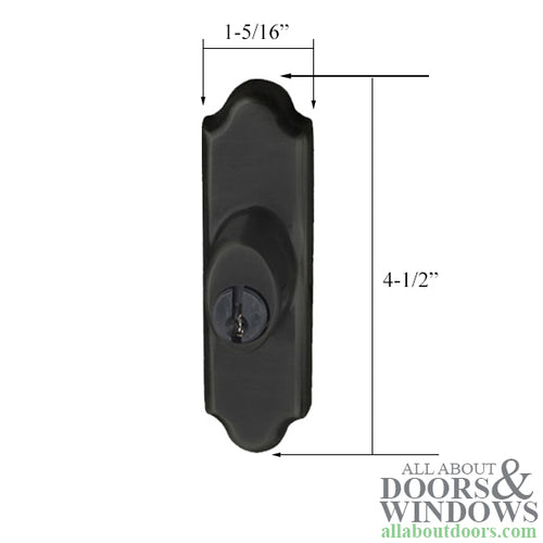 Andersen Gliding Door Keyed Lock, Covington - RH, Oil-Rubbed Bronze - Andersen Gliding Door Keyed Lock, Covington - RH, Oil-Rubbed Bronze