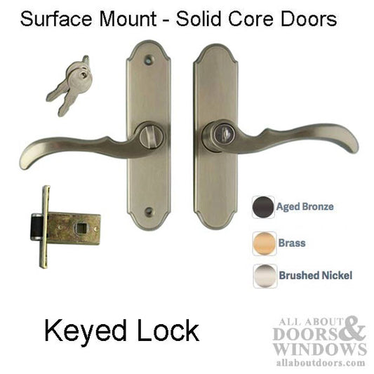 Larson Mortise Lever, 1-3/16 Backset, Storm Door with Key