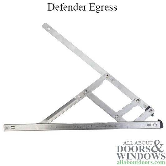 Casement Window Defender Egress Friction Hinges, 16" Stainless Steel, Left and Right Hand Pair