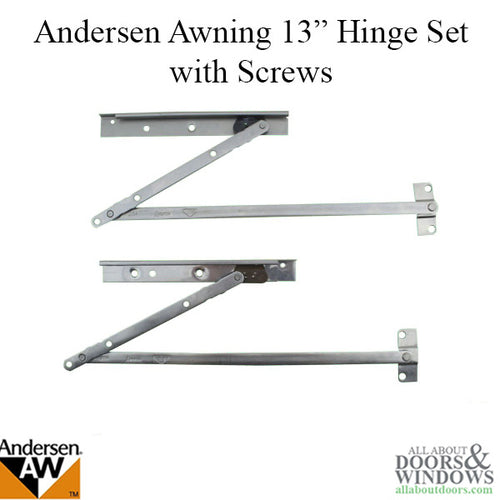 Andersen 13 Inch Awning Hinge Set with Screws - Andersen 13 Inch Awning Hinge Set with Screws