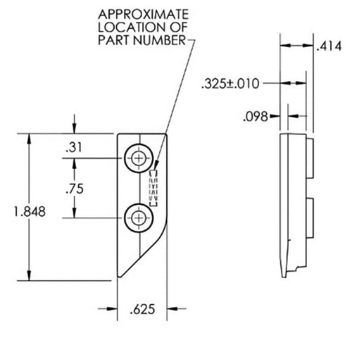 Vinyl window strike / keeper Truth 31304  - Right Hand - Vinyl window strike / keeper Truth 31304  - Right Hand