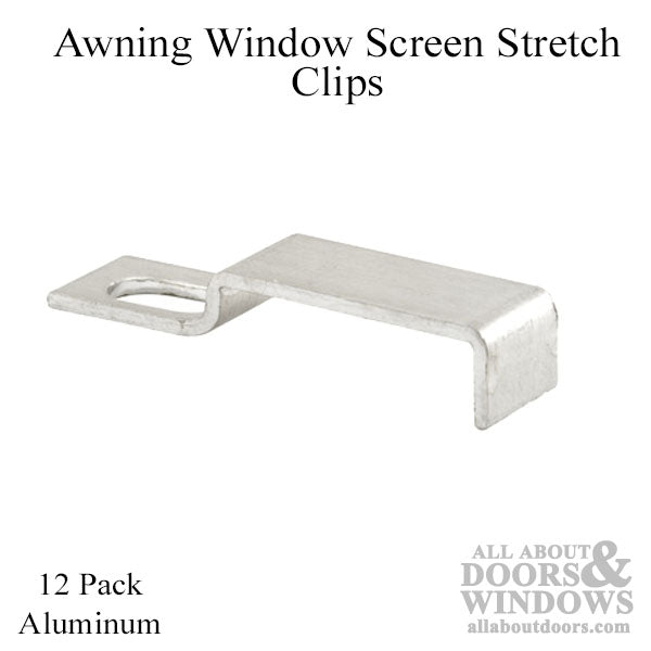 Awning Window Screen Stretch Clips, 3/16 inch, Aluminum - 12 pack - Awning Window Screen Stretch Clips, 3/16 inch, Aluminum - 12 pack