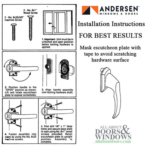 Andersen Window Handle For Sliding Window Locking Handle For Perma Shield Window - Andersen Window Handle For Sliding Window Locking Handle For Perma Shield Window